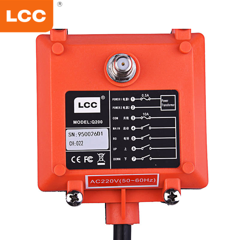 Control remoto por radio de grúa hidráulica industrial Q200 para ascensor