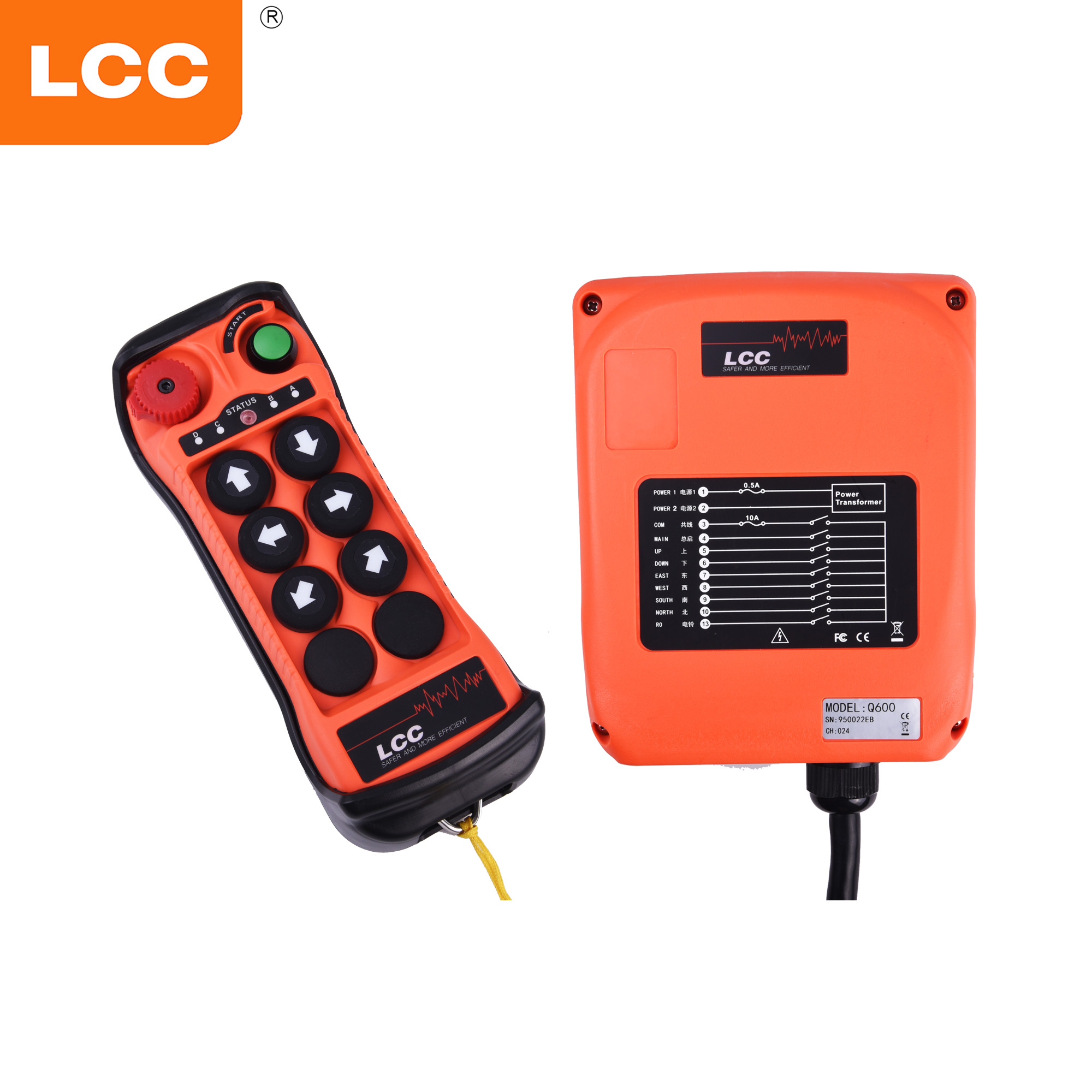Control remoto digital Q600 con marcha atrás para uso industrial