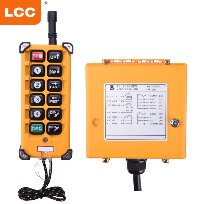 F23-A ++ Control remoto de polipasto de grúas de botón pulsador inalámbrico universal industrial